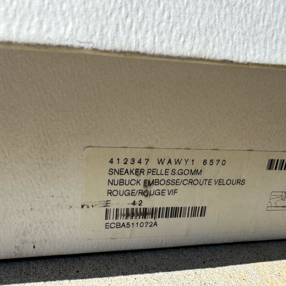 Balenciaga Men's Red Nu-buck Suede/Rubber Hi Top Sneaker - Picture 8 of 9